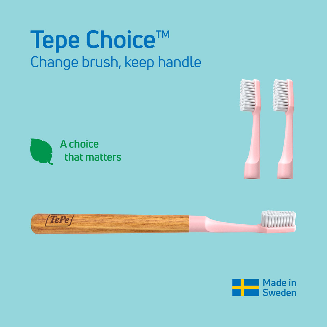 TePe Choice™ Toothbrush - (with 3 Replaceable Brush Heads)