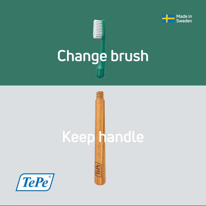 TePe Choice™ Toothbrush - (with 3 Replaceable Brush Heads)