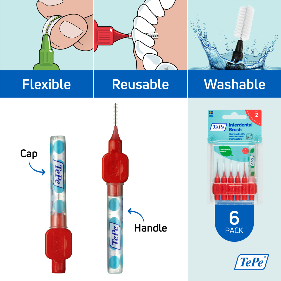 TePe® Interdental Brushes Original Red - 0.5 mm (ISO 2)