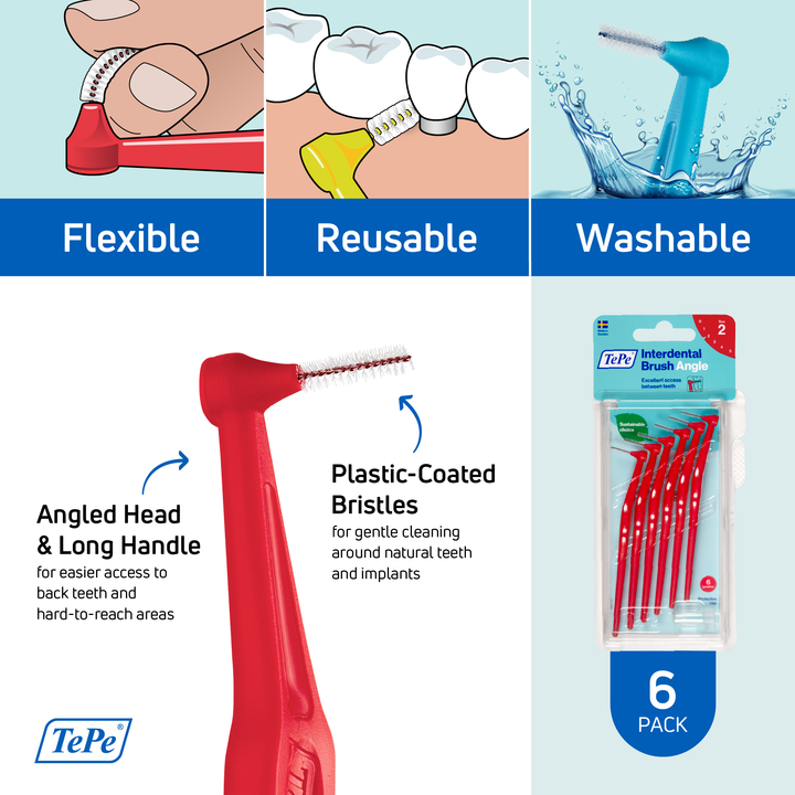 TePe Angle™ Interdental Brushes Red - 0.5 mm (ISO 2)