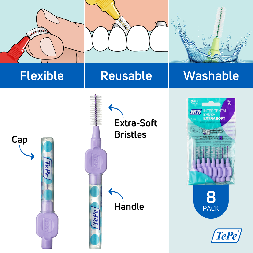 TePe® Interdental Brushes Extra Soft Purple - 1.1 mm (ISO 6)