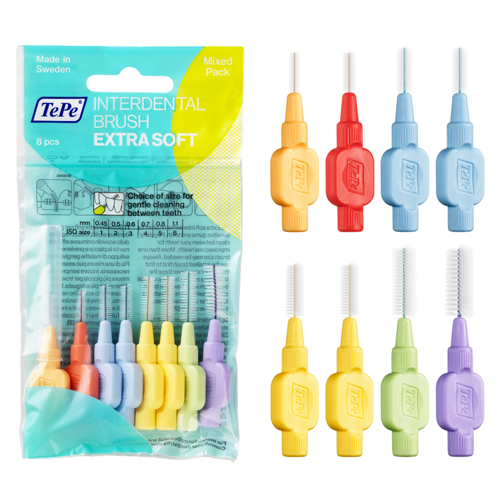 TePe® Interdental Brush Extra Soft Mixed Pack - 0.45 to 1.1 mm