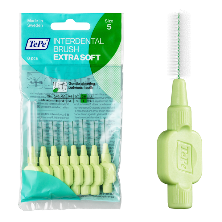 TePe® Interdental Brushes Extra Soft Green - 0.8 mm (ISO 5)